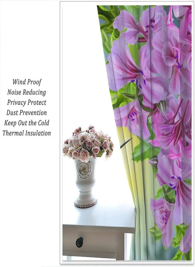 AuiMzoo Hummingbird Blackout Curtains, Beautiful Purple Floral Hummingbird Nature Theme, for Bedroom Living Room, 2 Panel Set, 42x45 Inch - Image 4